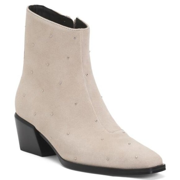 rag & bone Shoes - RAG & BONE Suede Joni Zip Studded Booties